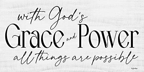 Susie Boyer BOY712 - BOY712 - God's Grace and Power - 18x9 Religious, God's Grace and Power All Things are Possible, Typography, Signs, Black & White from Penny Lane