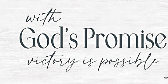 Susie Boyer BOY713 - BOY713 - God's Promise - 18x9 Religious, God's Grace and Power All Things are Possible, Typography, Signs, Black & White from Penny Lane