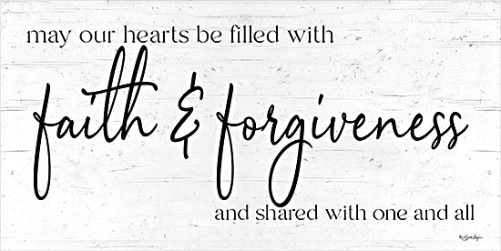 Susie Boyer BOY725 - BOY725 - Faith & Forgiveness - 18x9 Religious, May Our Hearts be Filled with Faith & Forgiveness, Typography, Signs, Black & White from Penny Lane