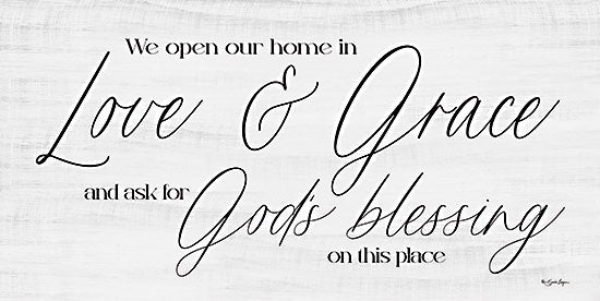 Susie Boyer BOY747 - BOY747 - In Love & Grace - 18x9 Inspirational, We Open Our Home in Love & Grace and Ask for God's Blessing on This Place, Typography, Signs, Textual Art, Black & White from Penny Lane