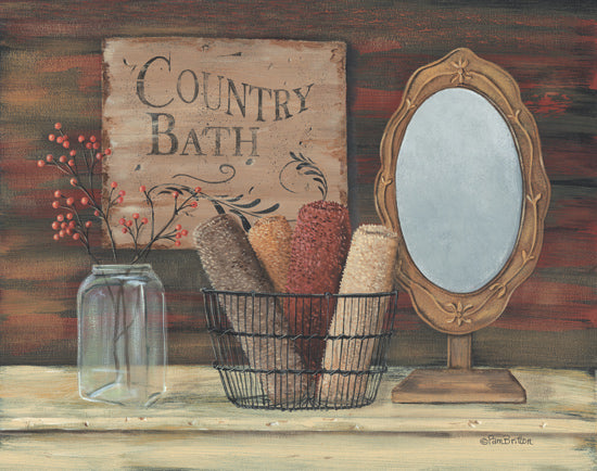 Pam Britton BR207 - Country Bath - Bath, Mirror, Sponges, Jar, Berries from Penny Lane Publishing