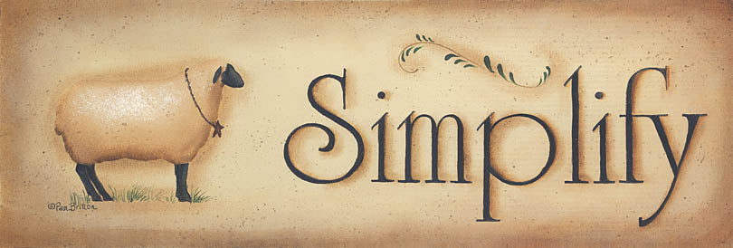 Pam Britton BR276B - BR276B - Simplify - 36x12 Simplify, Sheep, Primitive, Signs from Penny Lane