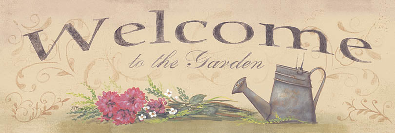 Pam Britton BR282A - BR282A - Welcome to the Garden - 36x12 Welcome, Garden, Watering Can, Flowers, Primitive, Signs from Penny Lane