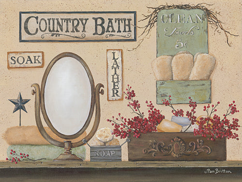 Pam Britton BR411 - Country Bath - Country, Primitive, Bath, Still Life, Signs, Country, Primitive from Penny Lane Publishing