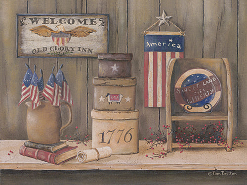 Pam Britton BR419 - Sweet Land of Liberty - Primitive, Inspirational, Still Life, Patriotic, Country from Penny Lane Publishing