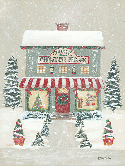Pam Britton BR497 - BR497 - Country Christmas Shoppe - 12x16 Christmas Shop, Store, Country, Winter, Seasons, Christmas Decorations from Penny Lane