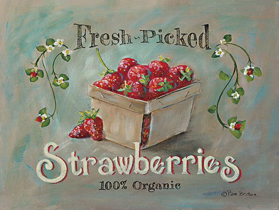 Sara Baker BR505 - BR505 - Fresh Picked Goodness - 16x12 Fresh Picked, Strawberries, Fruit, Kitchen, Carton of Strawberries from Penny Lane