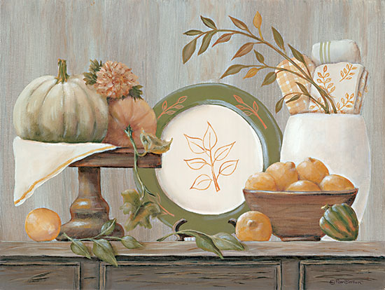 Pam Britton BR513 - BR513 - A Harvest Kitchen - 16x12 Harvest Kitchen, Pumpkins, Still Life, Autumn, Plate, Primitive from Penny Lane