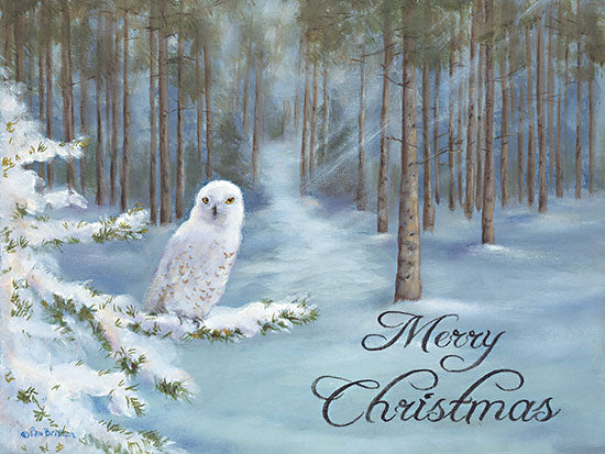 Pam Britton BR533 - BR533 - Snowy Owl - 16x12 Christmas, Holidays, Snowy Owl, Owl, Winter, Trees, Forest, Snow, Merry Christmas, Typography, Signs from Penny Lane