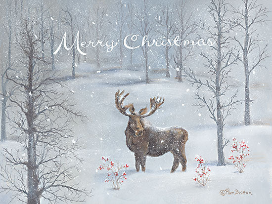 Pam Britton BR534 - BR534 - A Forest Christmas - 16x12 Christmas, Holidays, Moose, Winter, Trees, Forest, Snow, Merry Christmas, Typography, Signs from Penny Lane