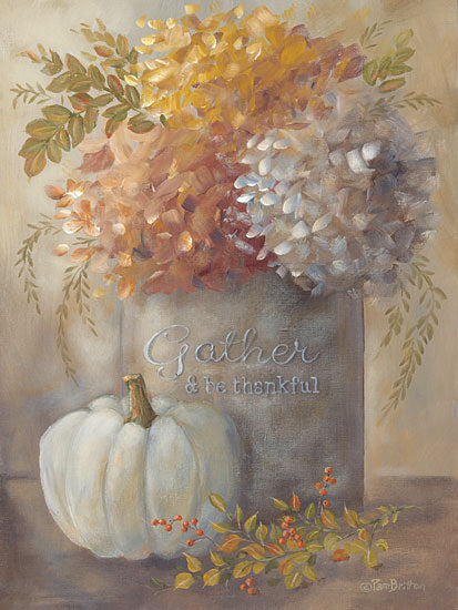Pam Britton BR538 - BR538 - Gather & Be Thankful - 12x16 Gather & Thankful, Fall, Autumn, Pumpkin, Fall Flowers, Flowers, Primitive, Rustic from Penny Lane