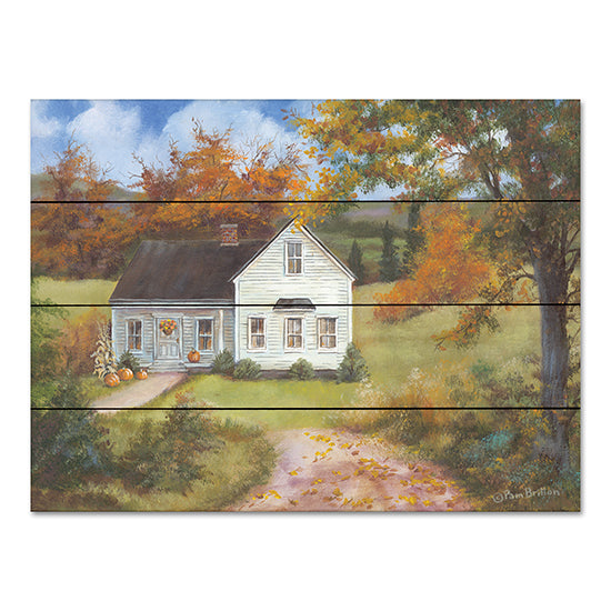 Pam Britton BR541PAL - BR541PAL - Fall in the Country - 16x12 Fall, Autumn, Home, House, Road, Landscape, Fall Decorations from Penny Lane