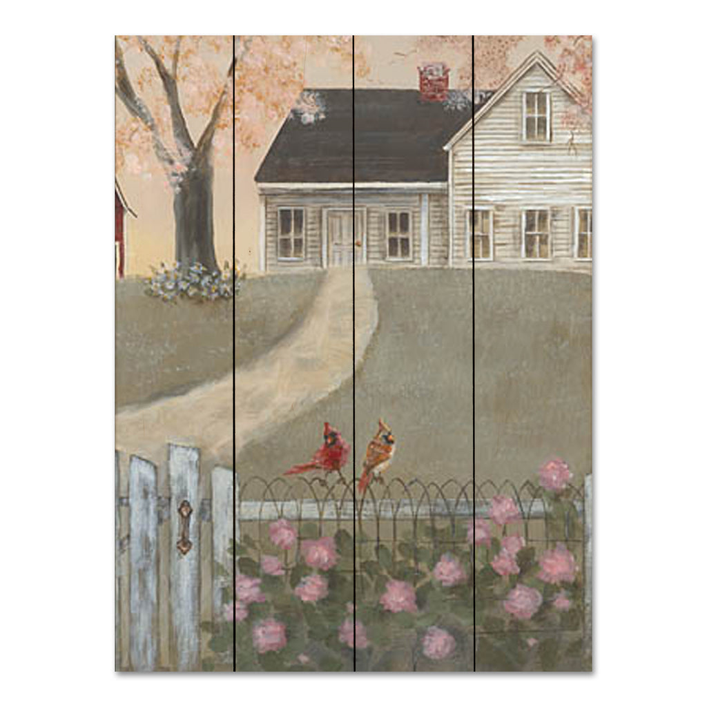 Pam Britton BR557PAL - BR557PAL - Season of Renewal - 16x12 Farm, Barn, House, Birds, Spring, Cardinals, Flowers, Flowering Trees, Farmhouse/Country from Penny Lane