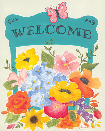 Pam Britton BR580 - BR580 - Bunches of Welcome - 12x16 Flowers, Welcome, Typography, Signs, Blooms, Butterfly, Spring from Penny Lane