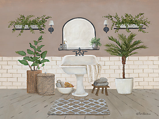 Pam Britton BR600 - BR600 - Farmhouse Bath II - 16x12 Bath, Bathroom, Sink, Mirror, Plants, Green Plants, Baskets from Penny Lane