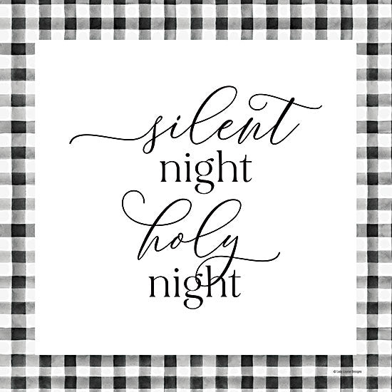 Kyra Brown BRO106 - BRO106 - Silent Night - 12x12 Silent Night, Holidays, Black & White Gingham, Calligraphy, Signs from Penny Lane