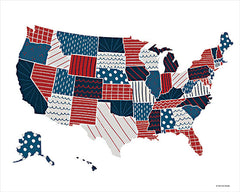 BRO134 - Patchwork USA Map - 16x12