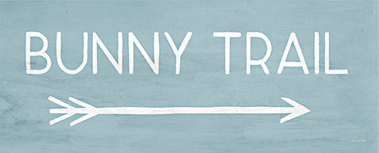Lady Louise Designs BRO156 - BRO156 - Bunny Trail  - 20x8 Easter, Bunny Trail, Typography, Signs, Textual Art, Arrow, Blue, White, Whimsical from Penny Lane