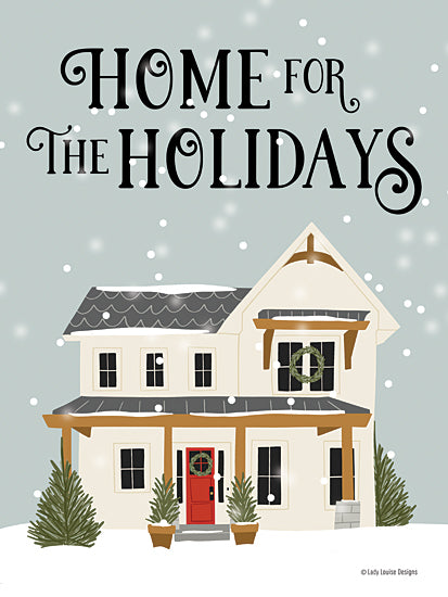 Lady Louise Designs BRO242 - BRO242 - Holiday House - 12x16 Home for the Holidays, Holidays, Christmas, House, Home, Winter, Typography, Signs from Penny Lane
