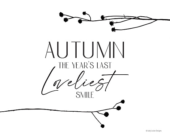 Lady Louise Designs BRO248 - BRO248 - Autumn Smile - 16x12 Autumn Smile, William Cullen Bryant, Quote, Fall, Autumn, Typography, Signs from Penny Lane