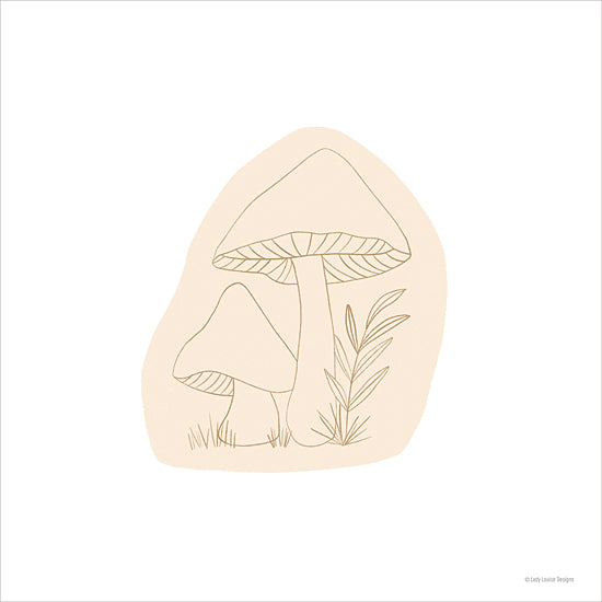 Lady Louise Designs BRO292 - BRO292 - Pair of Mushrooms - 12x12 Mushrooms, Nature, Drawing Print from Penny Lane