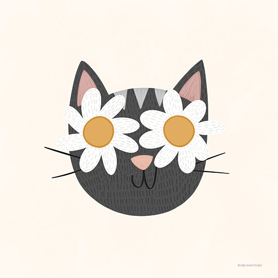 Lady Louise Designs BRO296 - BRO296 - Daisy Cat - 12x12 Cat, Flowers, Whimsical, Daisies from Penny Lane