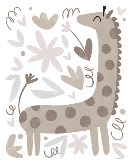 Lady Louise Designs BRO322 - BRO322 - Nursery Giraffe - 12x16 Baby, Baby's Room, New Baby, Nursery, Giraffe, Flowers, Hearts, Neutral Palette, Abstract from Penny Lane