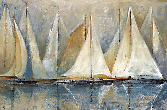 Cloverfield & Co. CC177 - CC177 - Sailing Fleet - 18x12 Coastal, Sailboats, Abstract, Reflections, Nautical from Penny Lane