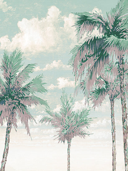 Cloverfield & Co. CC203 - CC203 - Blue Sky and Palm Trees - 12x16 Abstract, Coastal, Tropical, Trees, Palm Trees, Clouds, Sky from Penny Lane