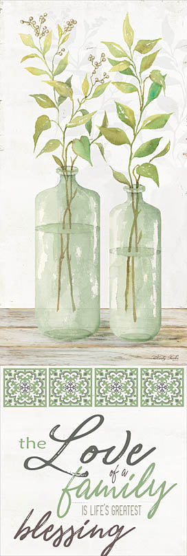 Cindy Jacobs CIN1172A - CIN1172A - The Love of a Family - 12x36 The Love of a Family, Glass Bottles, Greenery, Tiles, Family, Love, Calligraphy, Life's Greatest Blessing, Neutral Palette, Signs from Penny Lane