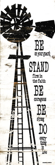 Cindy Jacobs CIN1489A - CIN1489A - Windmill Be On Your Guard - 12x36 Windmill, Farm, Motivational, Sepia, Signs from Penny Lane