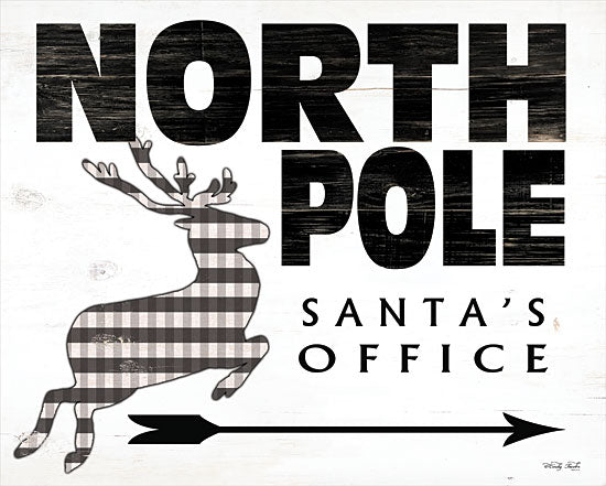 Cindy Jacobs CIN1758 - CIN1758 - North Pole Office - 16x12 Holidays, Christmas, North Pole, Santa Claus, Arrow, Reindeer, Black & White Plaid from Penny Lane