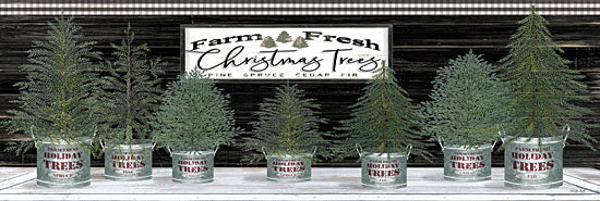 Cindy Jacobs CIN1765 - CIN1765 - Galvanized Pots Christmas Trees I - 18x6 Signs, Typography, Christmas Trees from Penny Lane