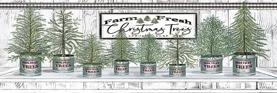 Cindy Jacobs CIN1769 - CIN1769 - Galvanized Pots White Christmas Trees I - 18x6 Signs, Typography, Christmas Trees from Penny Lane