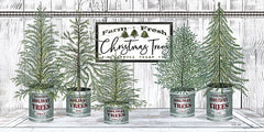 CIN1770 - Galvanized Pots White Christmas Trees II - 18x9