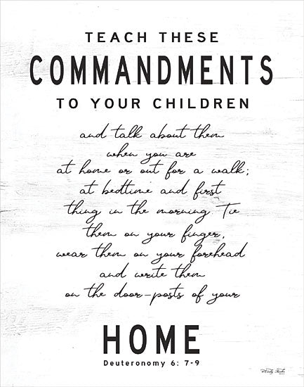 Cindy Jacobs CIN1803 - CIN1803 - Teach These Commandments - 12x16 Signs, Typography, Children, Commandments, Deuteronomy 6: 7-9 from Penny Lane
