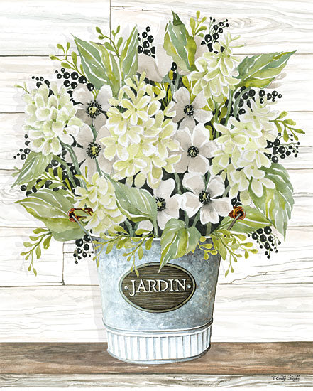 Cindy Jacobs CIN1831 - CIN1831 - Jardin Galvanized Bucket - 12x16 Flowers, Still Life, Bucket, Bouquet from Penny Lane