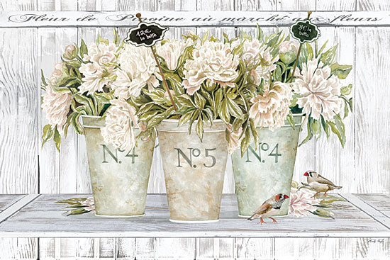 Cindy Jacobs CIN1850 - CIN1850 - French Peonies Still Life II    - 18x12 Flowers, Fleurs, French, Shabby Chic, Still Life, Shelf, Birds from Penny Lane