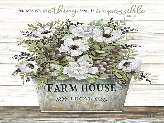 Cindy Jacobs CIN1852 - CIN1852 - Nothing Shall Be Impossible   - 16x12 Nothing Shall Be Impossible, Bible Verse, Luck, Farmhouse, Flowers, Berries, Greenery from Penny Lane