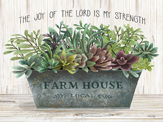 Cindy Jacobs CIN1946 - CIN1946 - The Joy of the Lord - 16x12 The Joy of the Lord, Succulents, Tin Container, Shabby Chic from Penny Lane