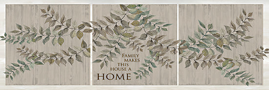 Cindy Jacobs CIN1993A - CIN1993A - Family Makes This House a Home - 36x12 Family, Home, Makes This House a Home, Panels, Triptych, Greenery, Signs from Penny Lane