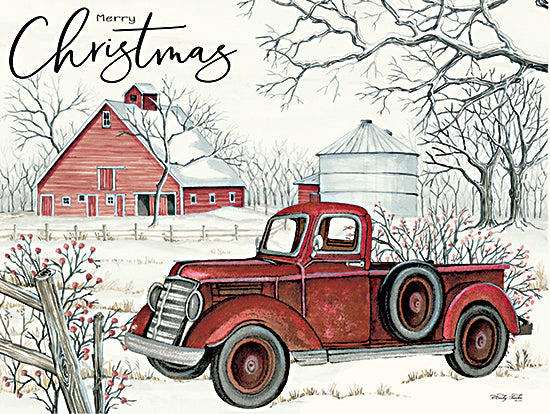 Cindy Jacobs CIN2044 - CIN2044 - Red Truck Winter Barn - 16x12 Holidays, Merry Christmas, Red Truck, Snow, Farm, Farmhouse, Winter from Penny Lane