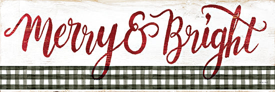 Cindy Jacobs CIN2090A - CIN2090A - Merry & Bright Gingham   - 36x12 Holidays, Black & White Gingham, Merry & Bright, Calligraphy, Signs from Penny Lane