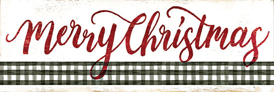 Cindy Jacobs CIN2091A - CIN2091A - Merry Christmas Gingham   - 36x12 Holidays, Black & White Gingham, Merry Christmas, Calligraphy, Signs from Penny Lane