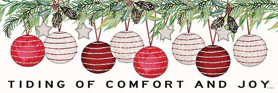 Cindy Jacobs CIN2111 - CIN2111 - Tidings of Comfort Ornaments - 18x6 Tidings of Comfort and Joy, Ornaments, Greenery, Holidays, Christmas from Penny Lane