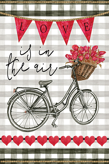 Cindy Jacobs CIN2162 - CIN2162 - Love is in the Air - 12x18 Signs, Typography, Love is in the Air, Bicycle, Flowers, Plaid, Hearts from Penny Lane