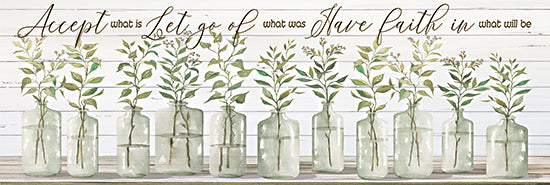Cindy Jacobs CIN2163A - CIN2163A - Accept What Is - 36x12 Accept What Is, Have Faith, Vases,  Glass Jars, Flowers, Greenery, Still Life, Shabby Chic from Penny Lane