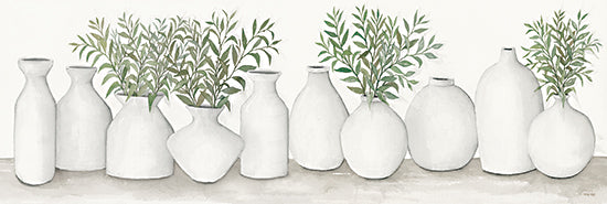 Cindy Jacobs CIN2188A - CIN2188A - White Vases Still Life - 36x12 White Vases, Vases, Plants, Greenery, Still Life from Penny Lane