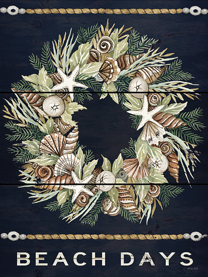 Cindy Jacobs CIN2196 - CIN2196 - Beach Days Shell Wreath     - 12x16 Beach, Wreath, Shells, Greenery, Chalkboard, Signs from Penny Lane