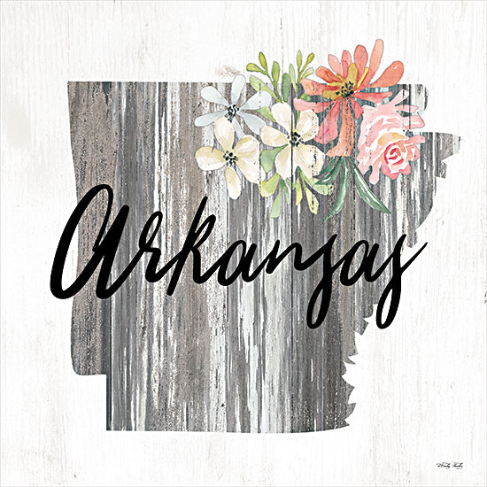 Cindy Jacobs CIN2226 - CIN2226 - Floral Arkansas State Art - 12x12 Travel, State, Arkansas, Typography, Signs, Textual Art, Flowers, 50 States, Wood Background from Penny Lane